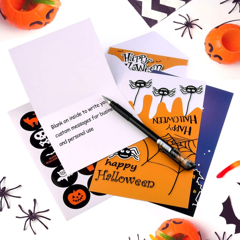 TUPARKA 30 Pack Halloween Greeting Cards with Envelopes and Halloween Stickers, 6 Halloween Designs - Image 4
